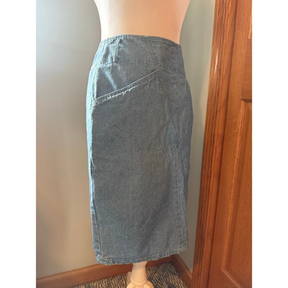 Organically Grown Vintage 80's Denim Skirt Size 7 - Picture 4 of 7